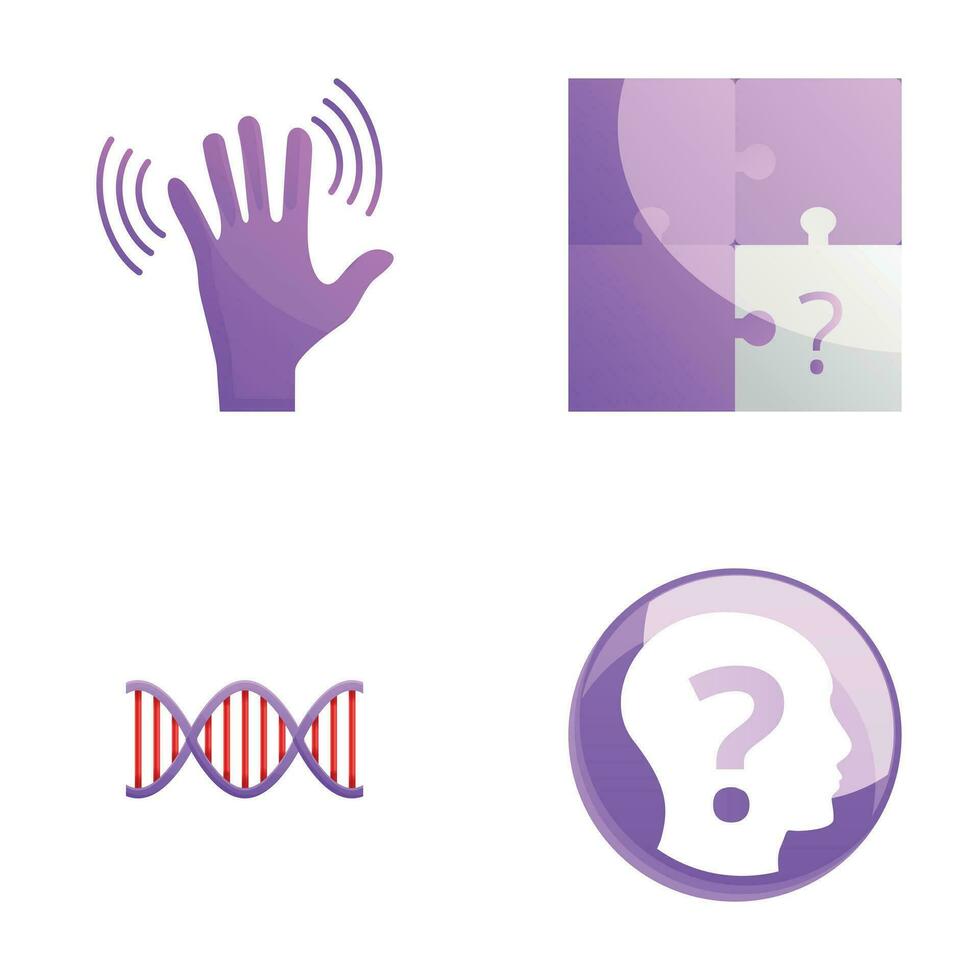 Genetic engineering icons set cartoon vector. Molecular biology vector