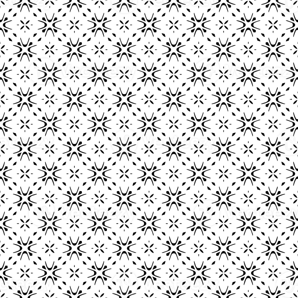 Black seamless abstract pattern. Overlay for background and backdrop. Ornamental design. PNG graphic illustration with transparent background.