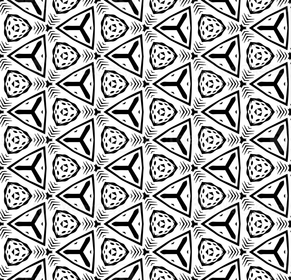 Black seamless abstract pattern. Overlay for background and backdrop. Ornamental design. PNG graphic illustration with transparent background.