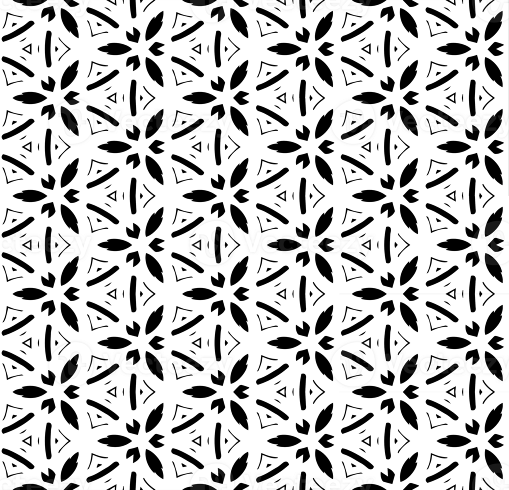 Black seamless abstract pattern. Overlay for background and backdrop. Ornamental design. PNG graphic illustration with transparent background.