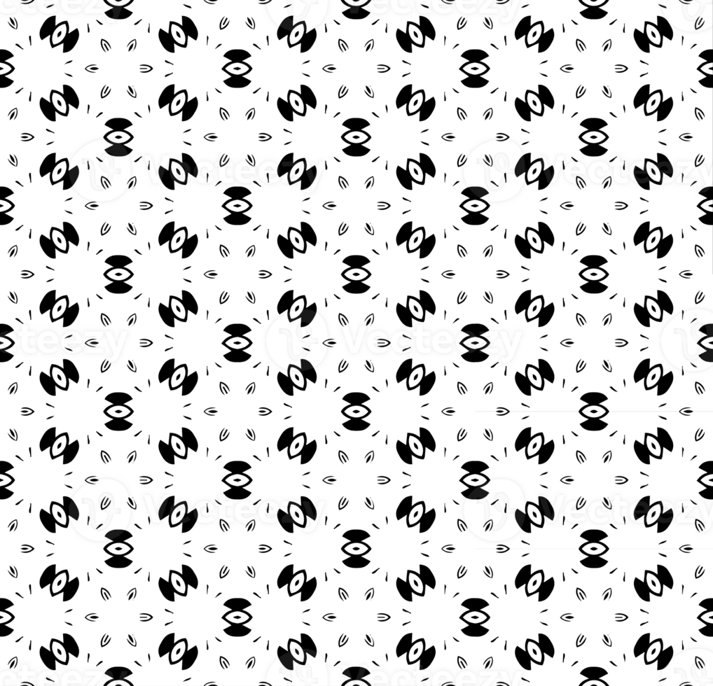 Black seamless abstract pattern. Overlay for background and backdrop. Ornamental design. PNG graphic illustration with transparent background.