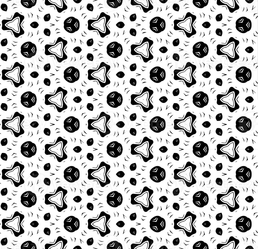 Black seamless abstract pattern. Overlay for background and backdrop. Ornamental design. PNG graphic illustration with transparent background.
