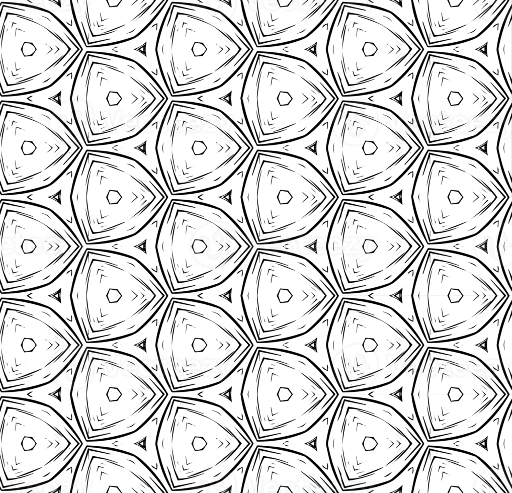 Black seamless abstract pattern. Overlay for background and backdrop. Ornamental design. PNG graphic illustration with transparent background.