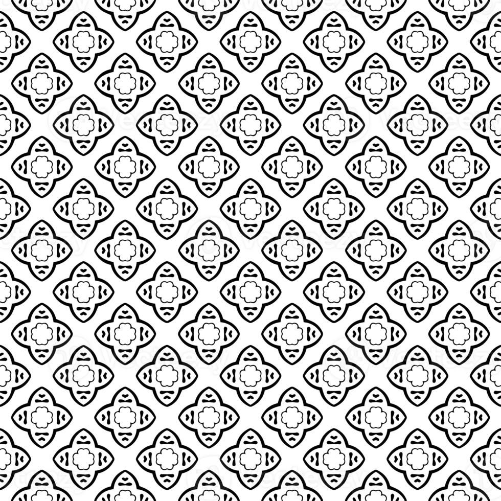 Black seamless abstract pattern. Overlay for background and backdrop. Ornamental design. PNG graphic illustration with transparent background.