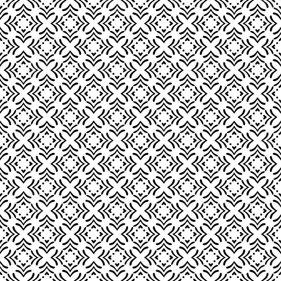 Black seamless abstract pattern. Overlay for background and backdrop. Ornamental design. PNG graphic illustration with transparent background.