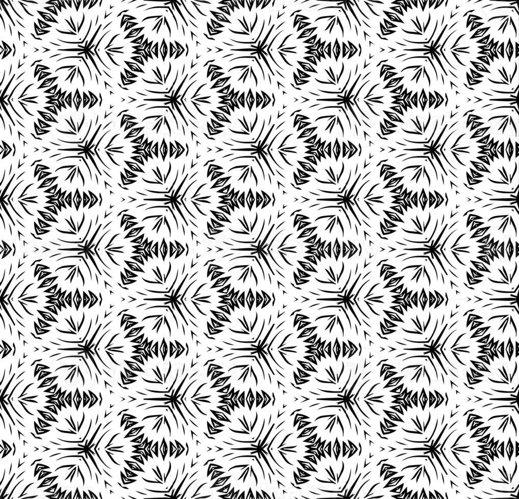 Black seamless abstract pattern. Overlay for background and backdrop. Ornamental design. PNG graphic illustration with transparent background.