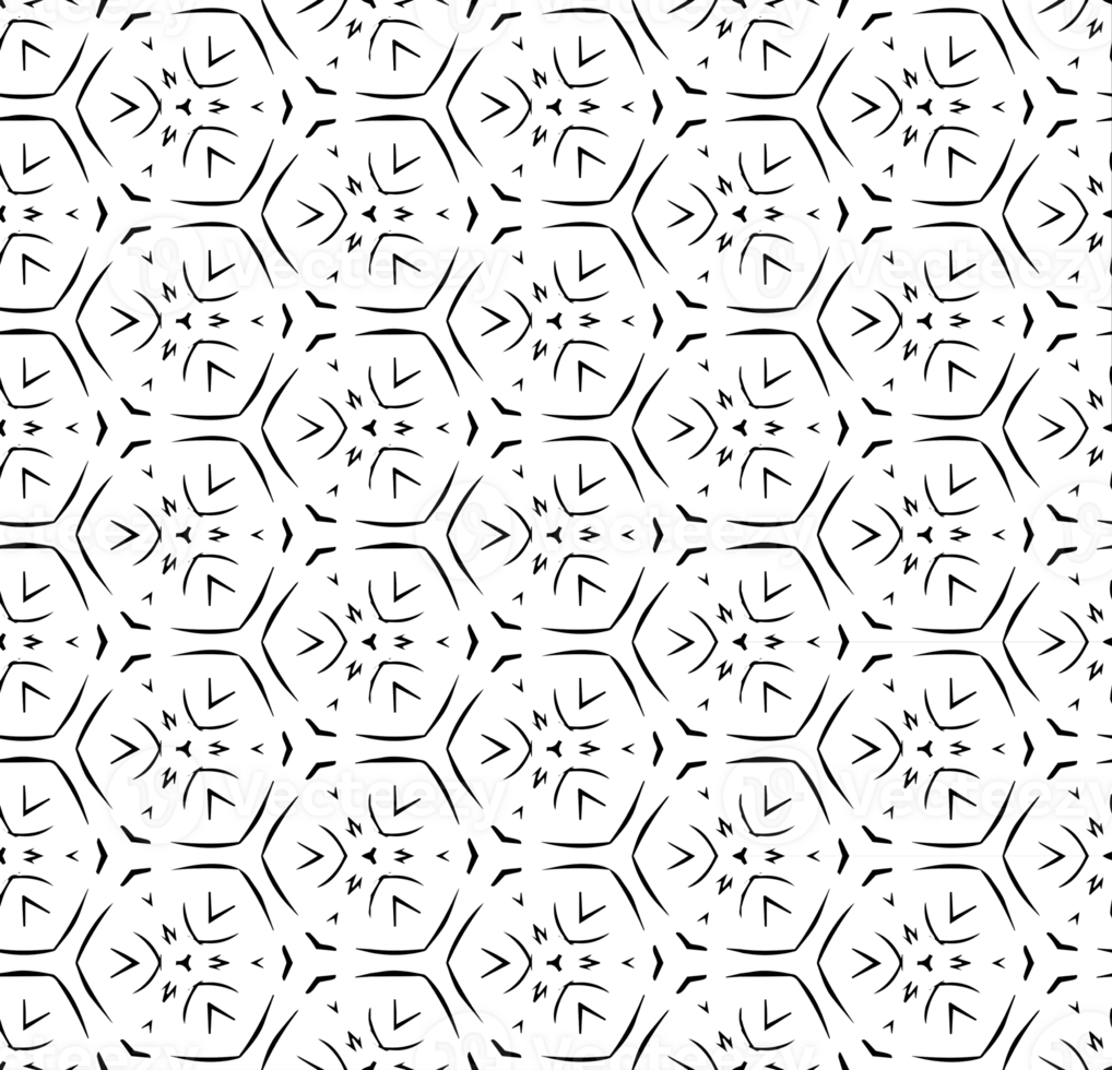 Black seamless abstract pattern. Overlay for background and backdrop. Ornamental design. PNG graphic illustration with transparent background.