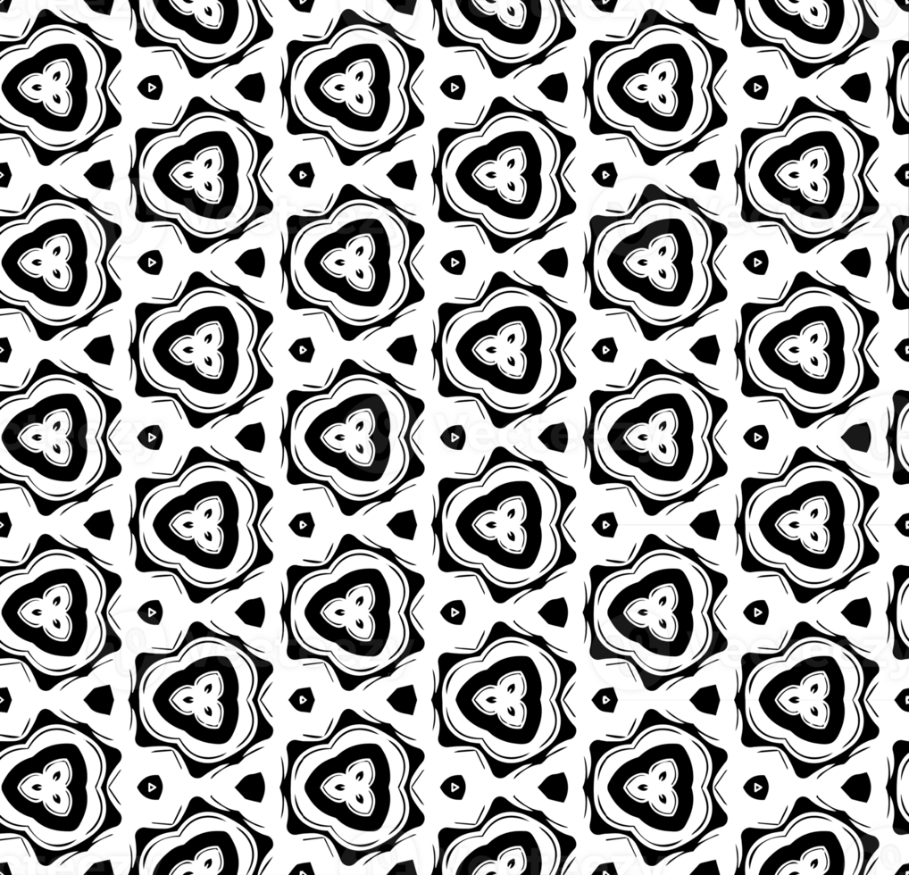 Black seamless abstract pattern. Overlay for background and backdrop. Ornamental design. PNG graphic illustration with transparent background.