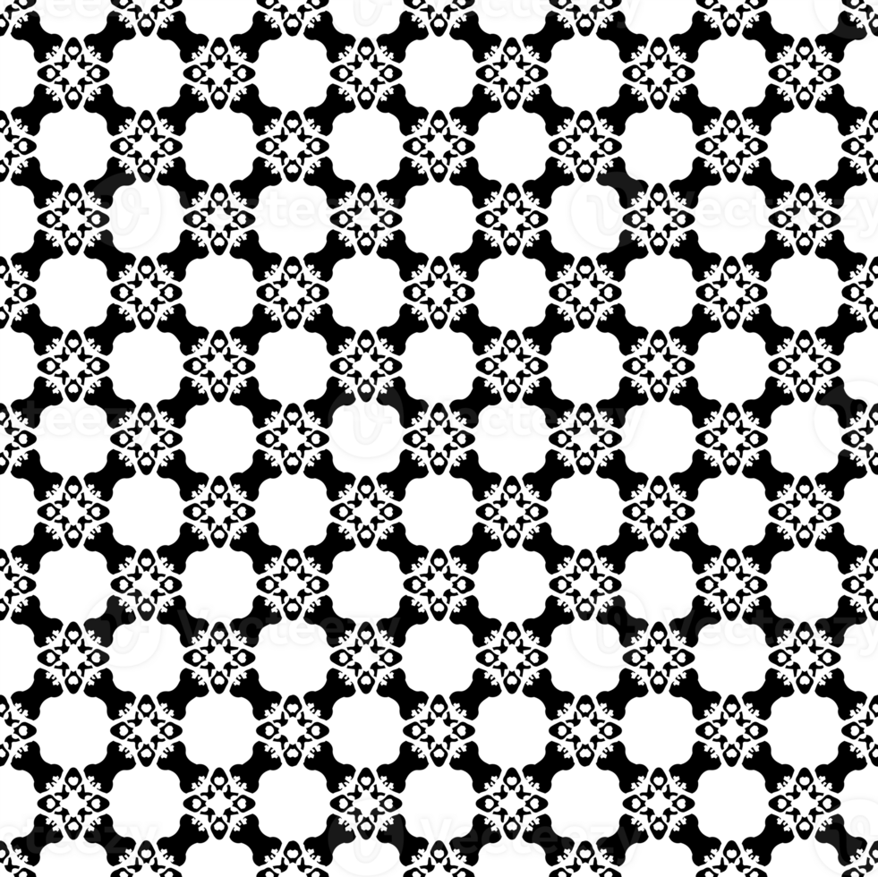 Black seamless abstract pattern. Overlay for background and backdrop. Ornamental design. PNG graphic illustration with transparent background.