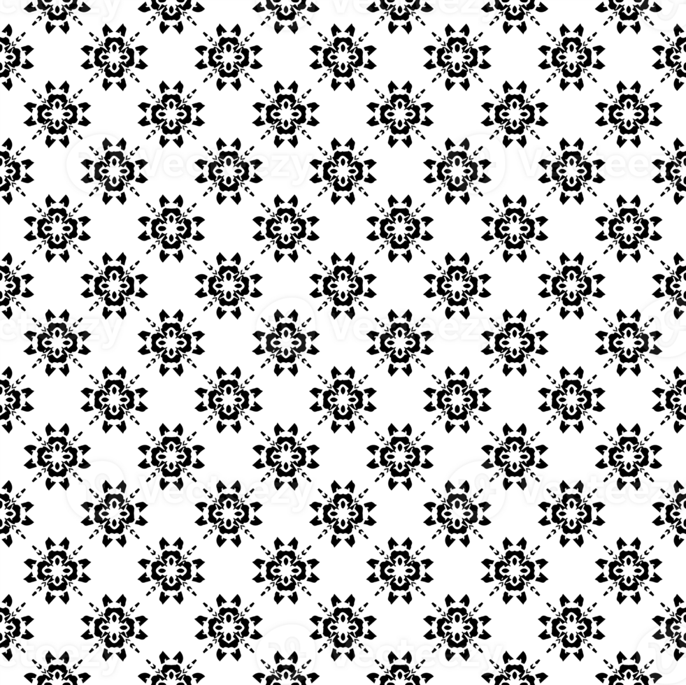 Black seamless abstract pattern. Overlay for background and backdrop. Ornamental design. PNG graphic illustration with transparent background.