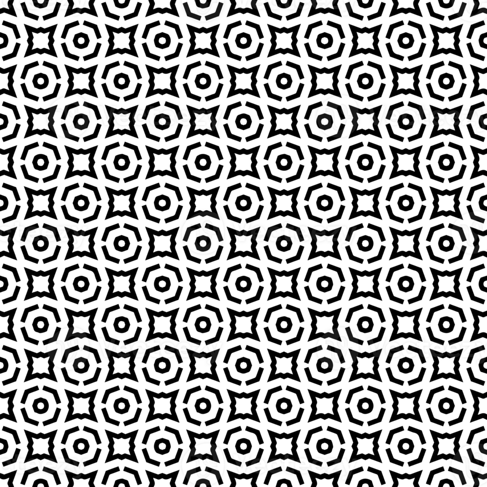 Black seamless abstract pattern. Overlay for background and backdrop. Ornamental design. PNG graphic illustration with transparent background.