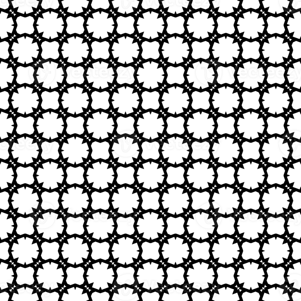 Black seamless abstract pattern. Overlay for background and backdrop. Ornamental design. PNG graphic illustration with transparent background.
