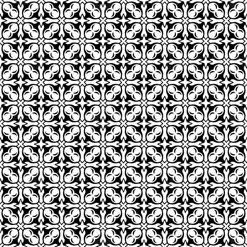 Black seamless abstract pattern. Overlay for background and backdrop. Ornamental design. PNG graphic illustration with transparent background.