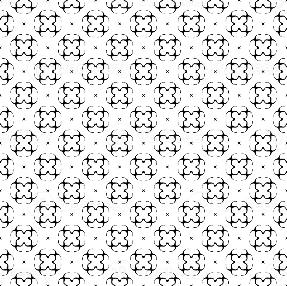 Black seamless abstract pattern. Overlay for background and backdrop. Ornamental design. PNG graphic illustration with transparent background.