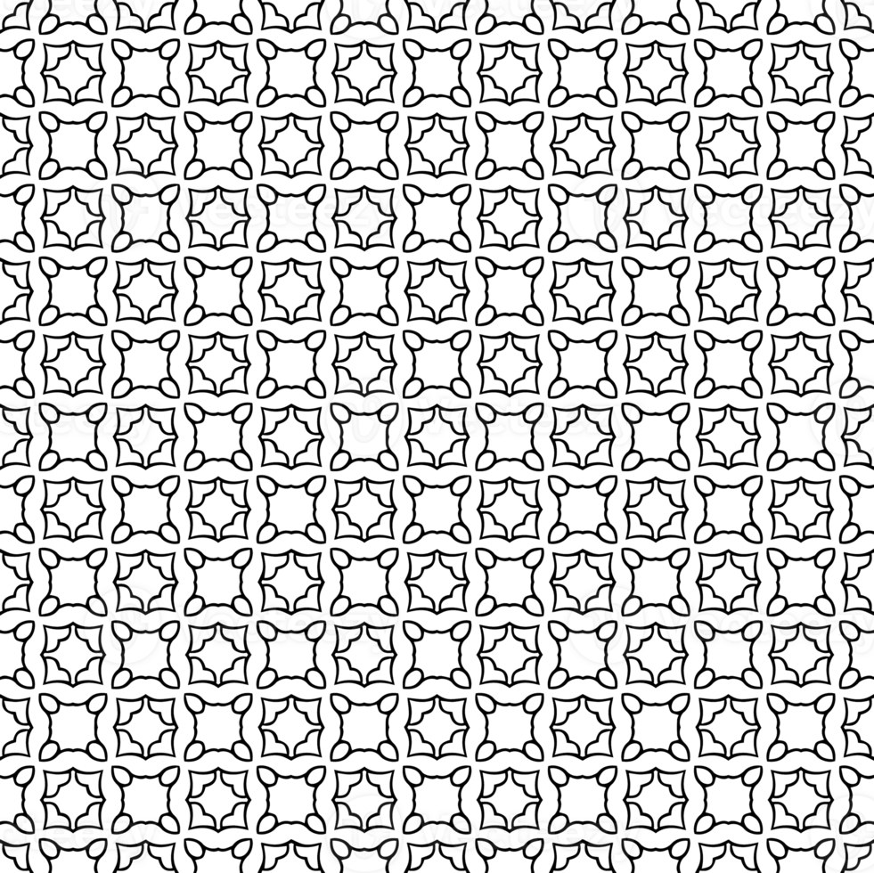 Black seamless abstract pattern. Overlay for background and backdrop. Ornamental design. PNG graphic illustration with transparent background.