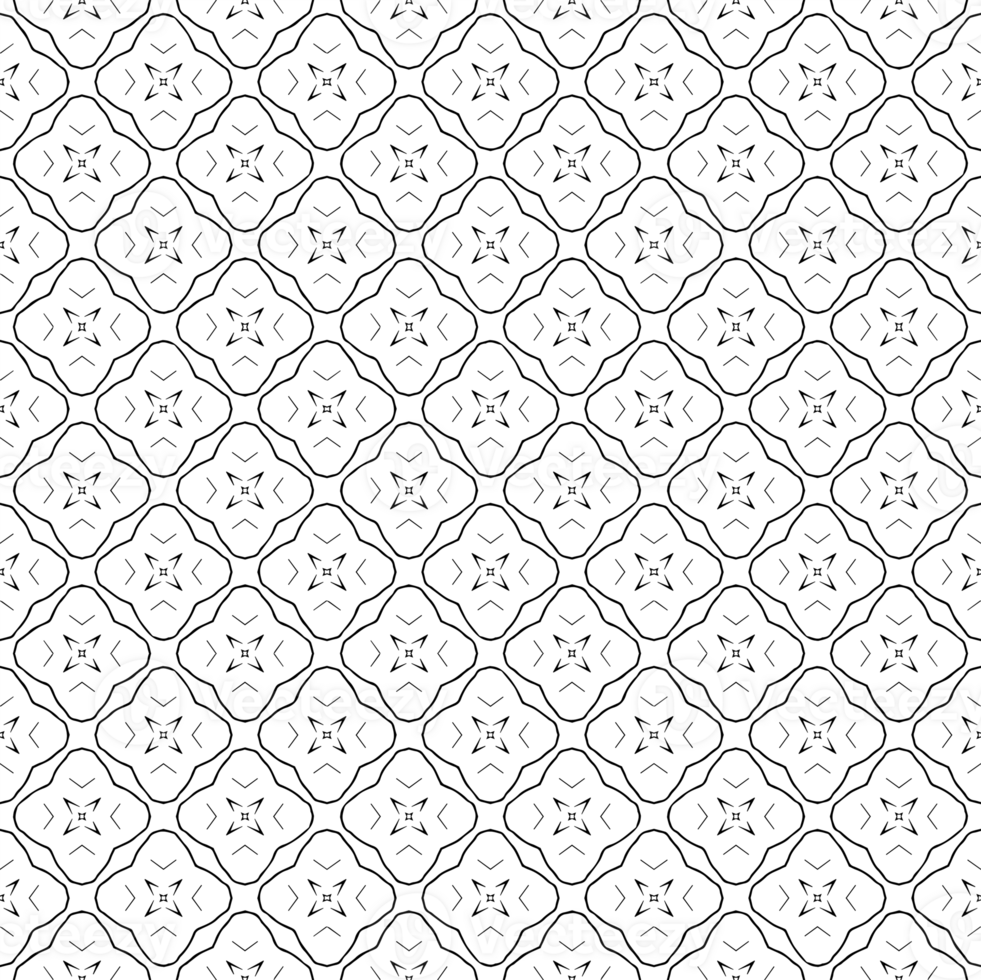 Black seamless abstract pattern. Overlay for background and backdrop. Ornamental design. PNG graphic illustration with transparent background.