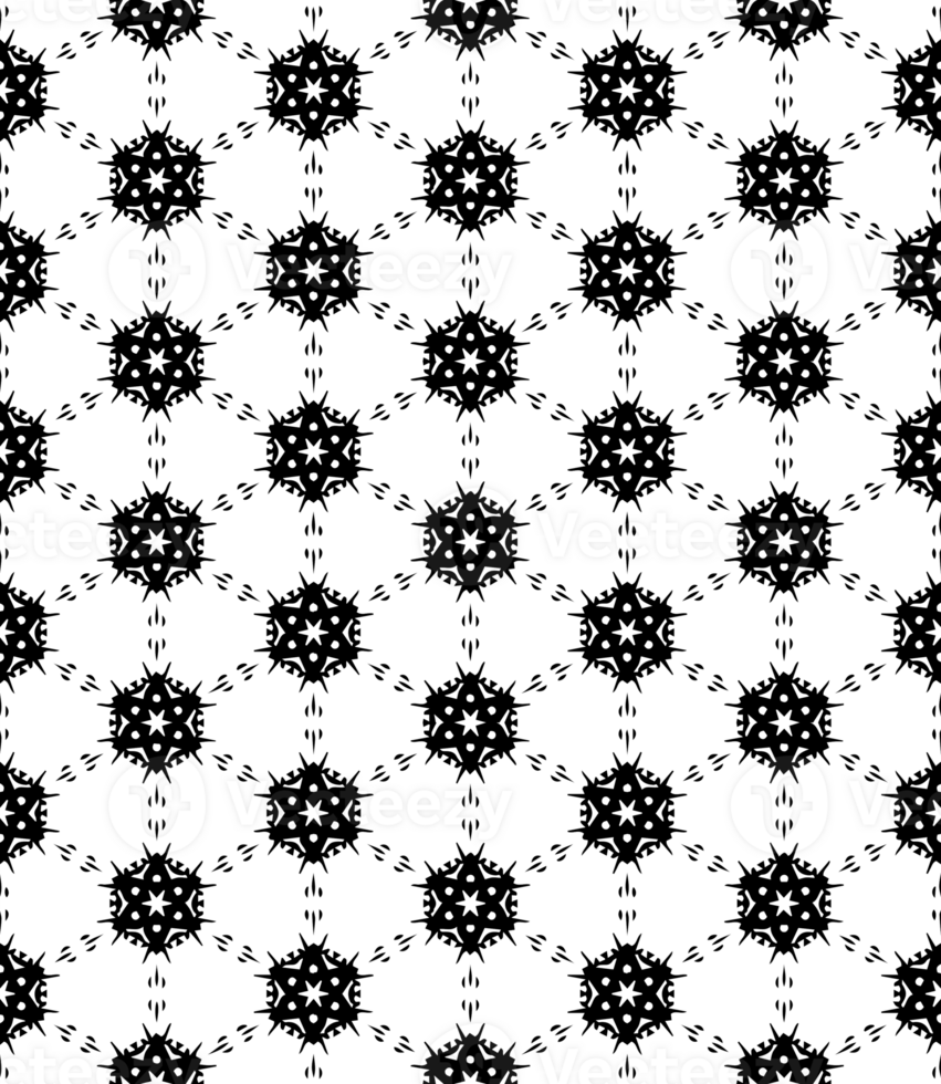 Black seamless abstract pattern. Overlay for background and backdrop. Ornamental design. PNG graphic illustration with transparent background.