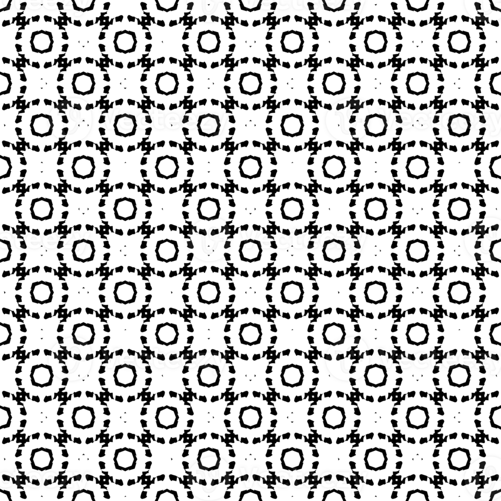Black seamless abstract pattern. Overlay for background and backdrop. Ornamental design. PNG graphic illustration with transparent background.