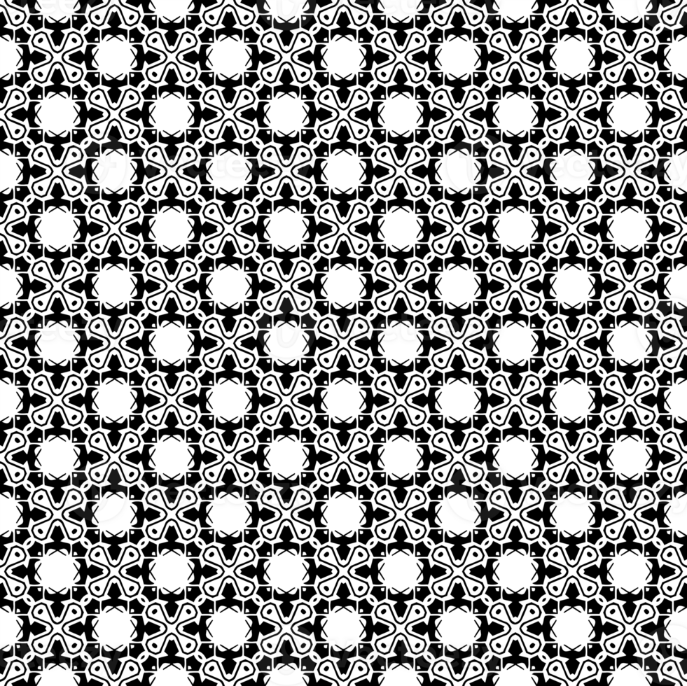 Black seamless abstract pattern. Overlay for background and backdrop. Ornamental design. PNG graphic illustration with transparent background.