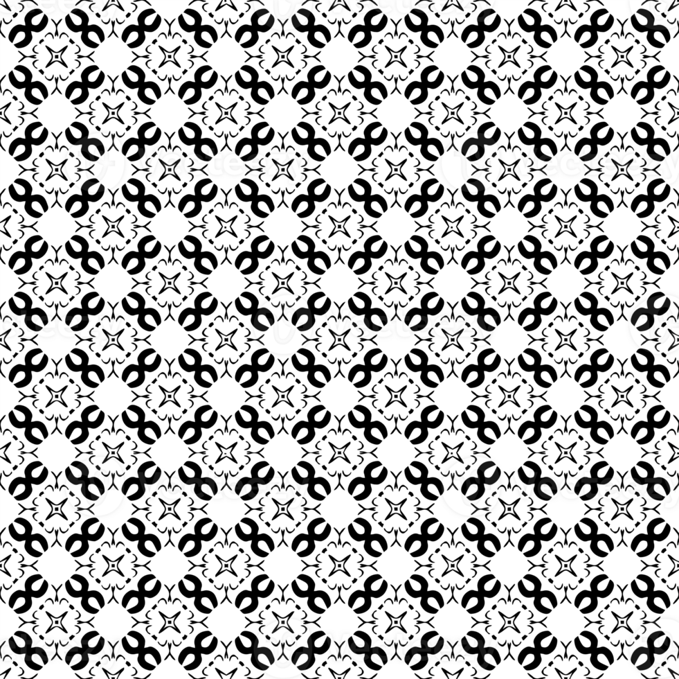 Black seamless abstract pattern. Overlay for background and backdrop. Ornamental design. PNG graphic illustration with transparent background.
