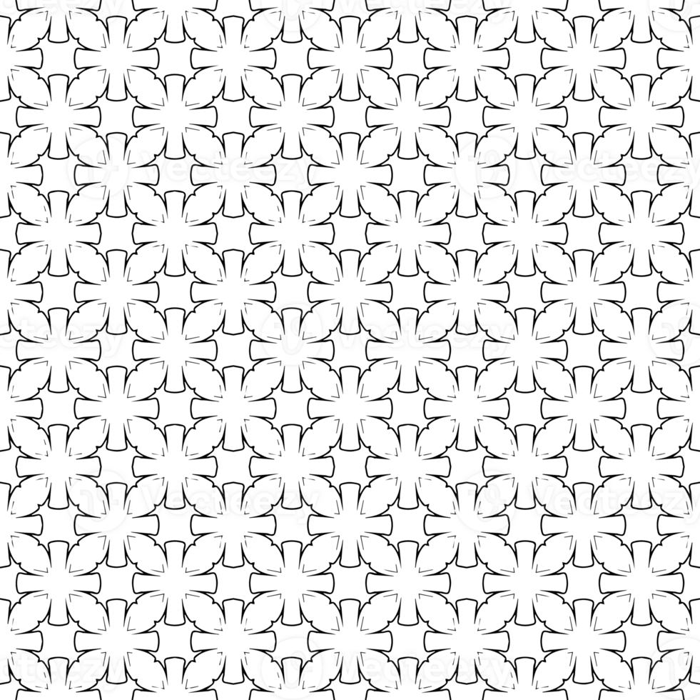 Black seamless abstract pattern. Overlay for background and backdrop. Ornamental design. PNG graphic illustration with transparent background.