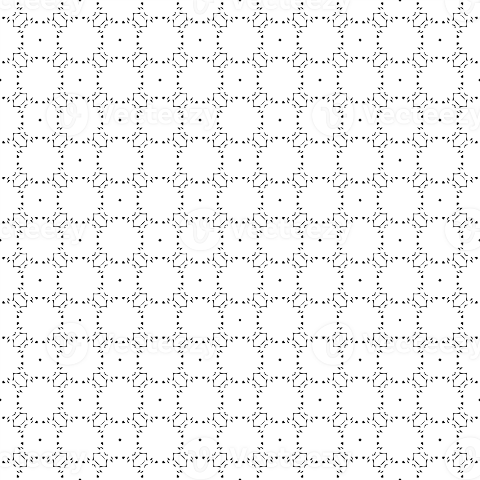 Black seamless abstract pattern. Overlay for background and backdrop. Ornamental design. PNG graphic illustration with transparent background.