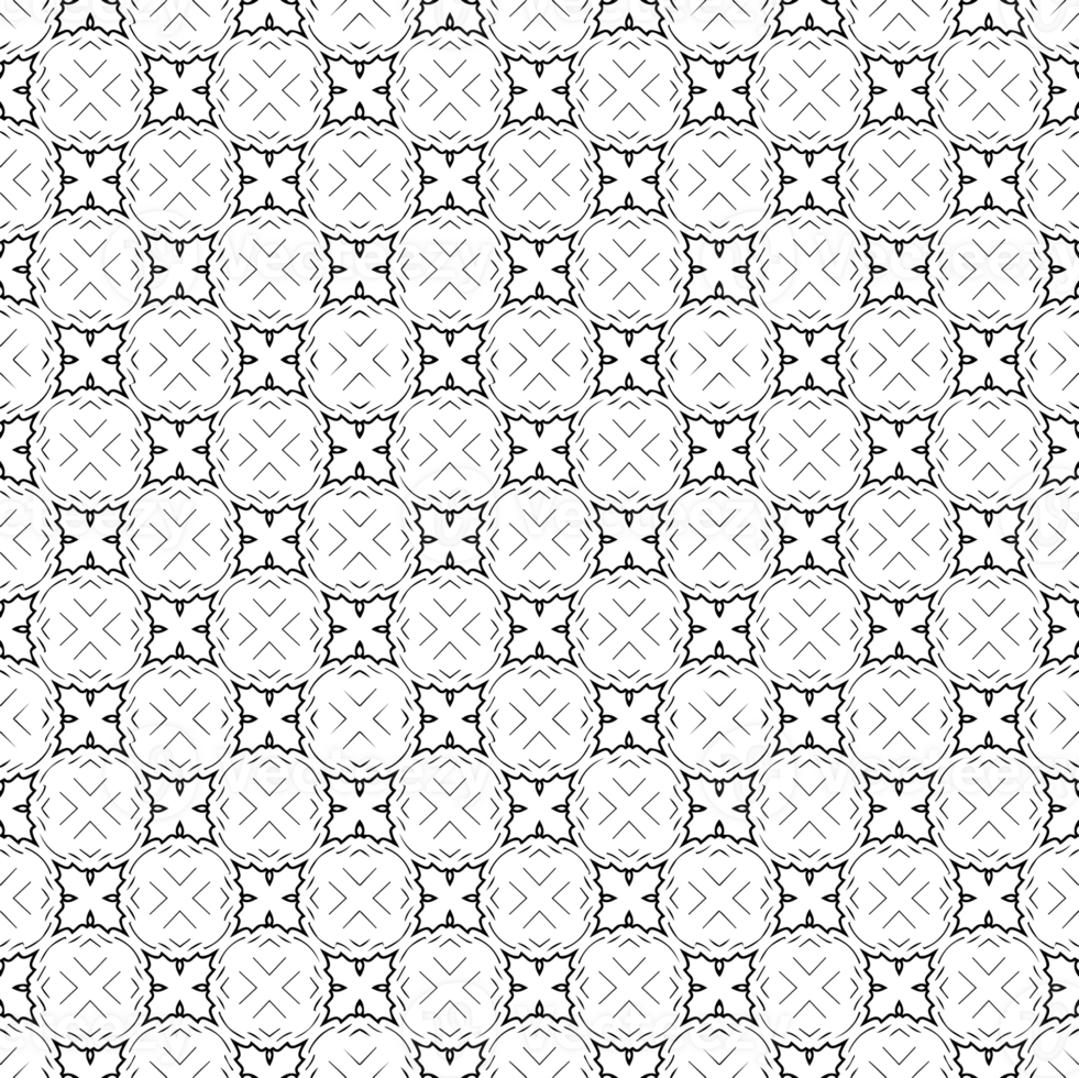 Black seamless abstract pattern. Overlay for background and backdrop. Ornamental design. PNG graphic illustration with transparent background.