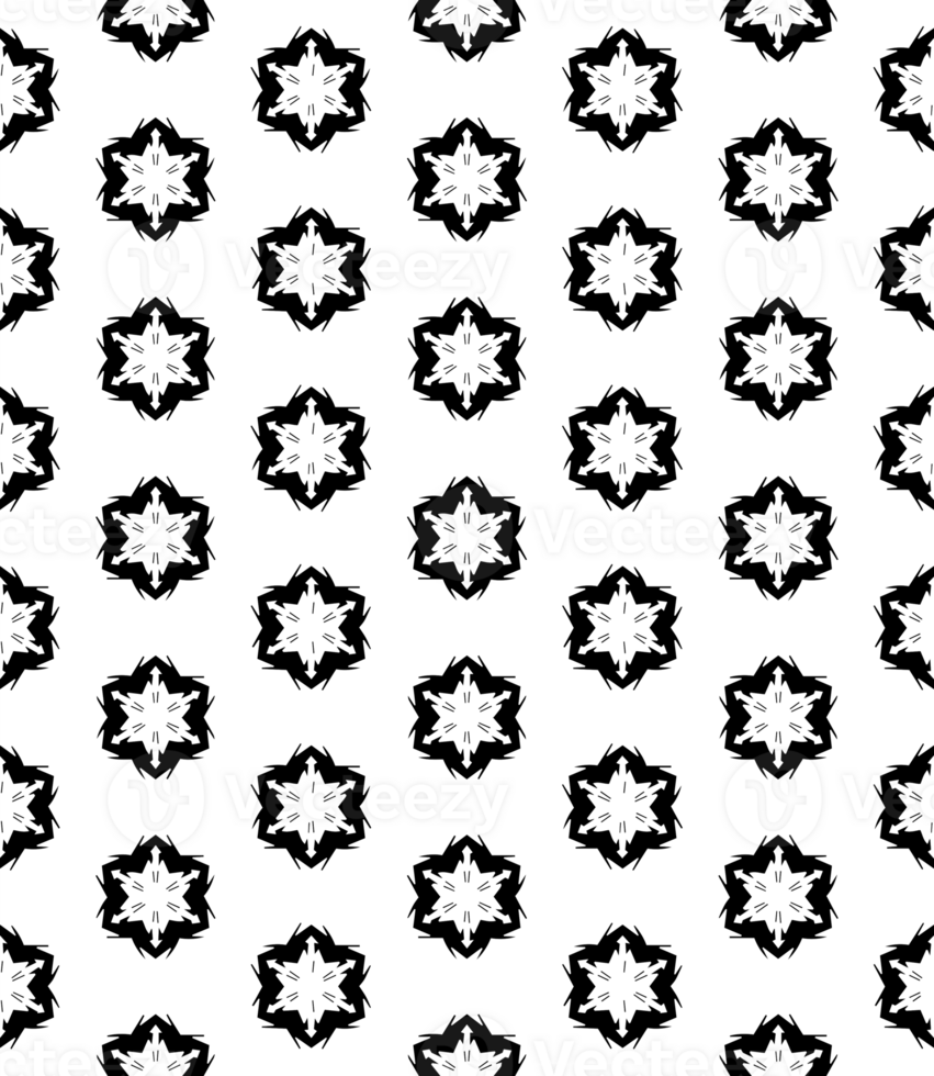 Black seamless abstract pattern. Overlay for background and backdrop. Ornamental design. PNG graphic illustration with transparent background.