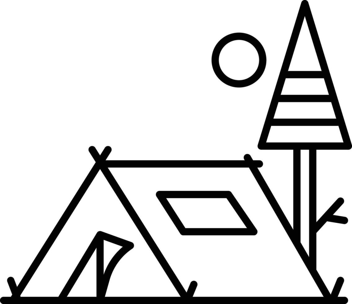 tent Outline vector illustration icon