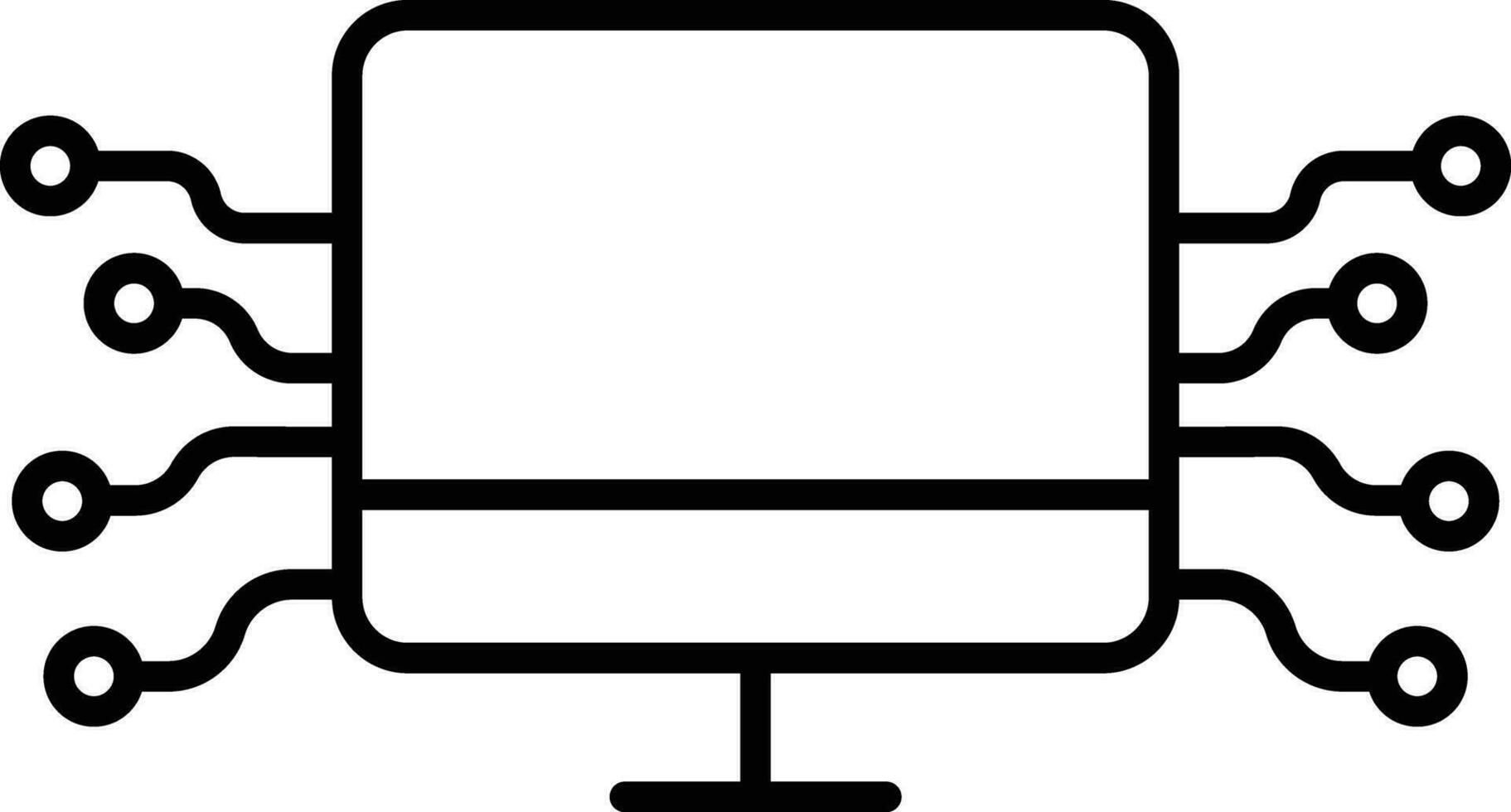 computadora red contorno vector ilustración icono