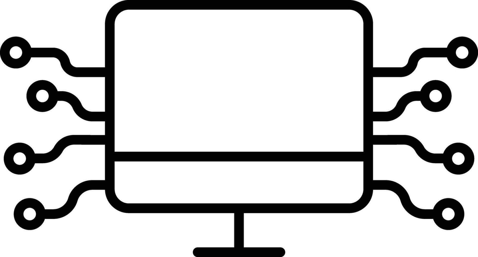 Computer network Outline vector illustration icon