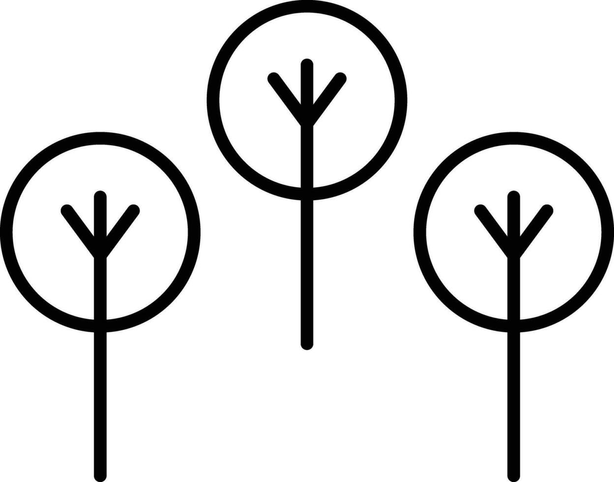 tree Outline vector illustration icon