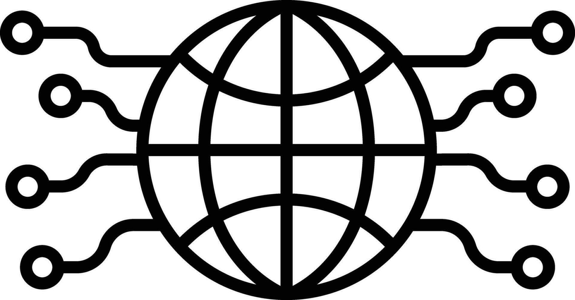 Globe technology Outline vector illustration icon