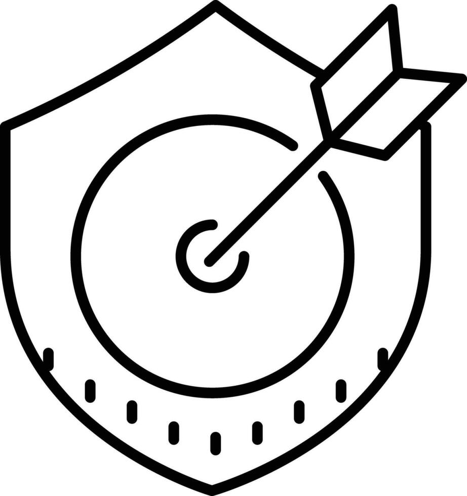 Security target shield Outline vector illustration icon