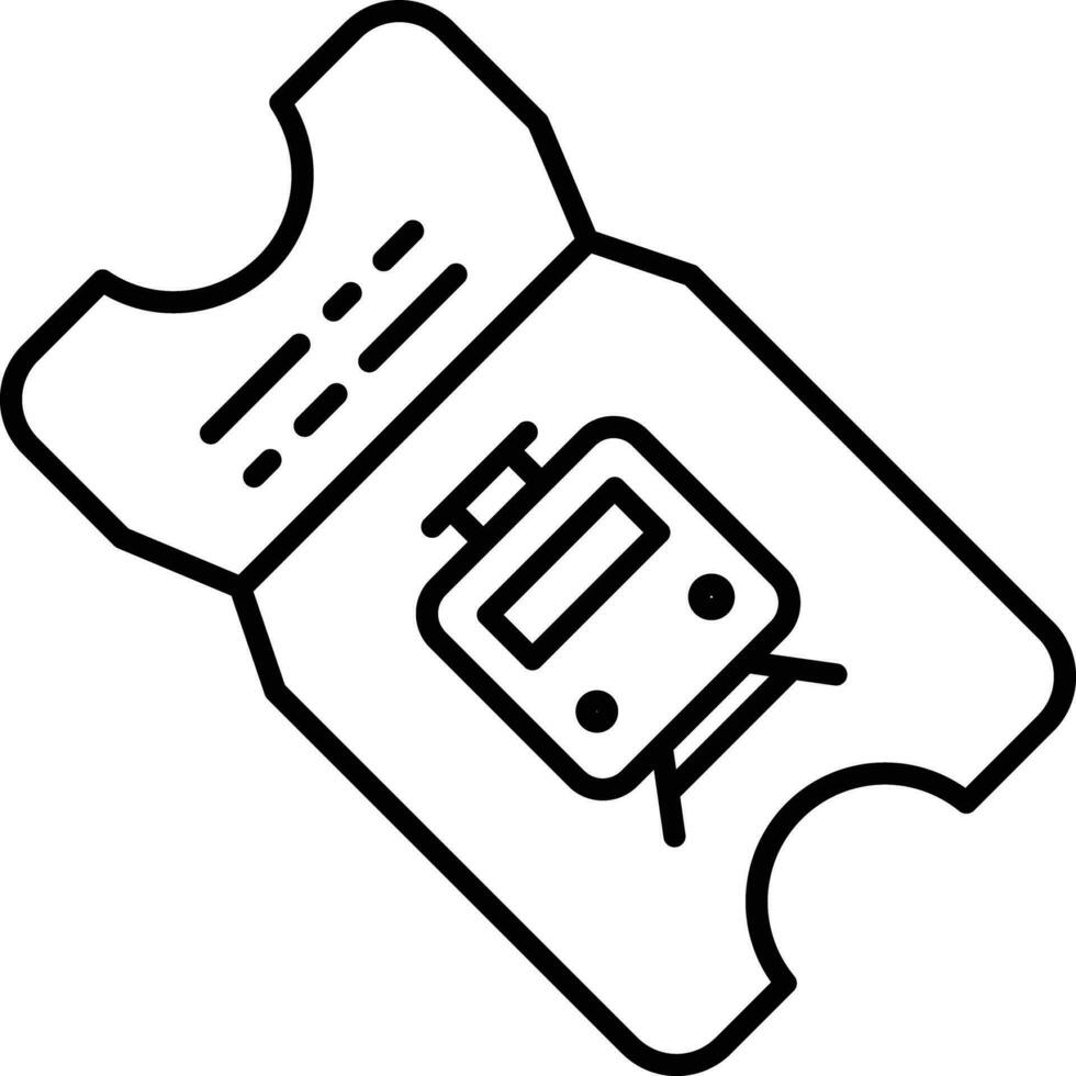 train ticket  Outline vector illustration icon