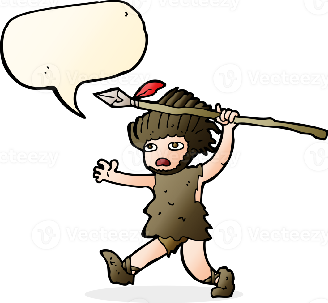 cartoon caveman with speech bubble png