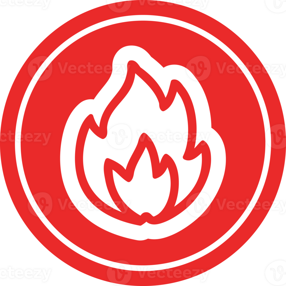 simple flame circular icon png