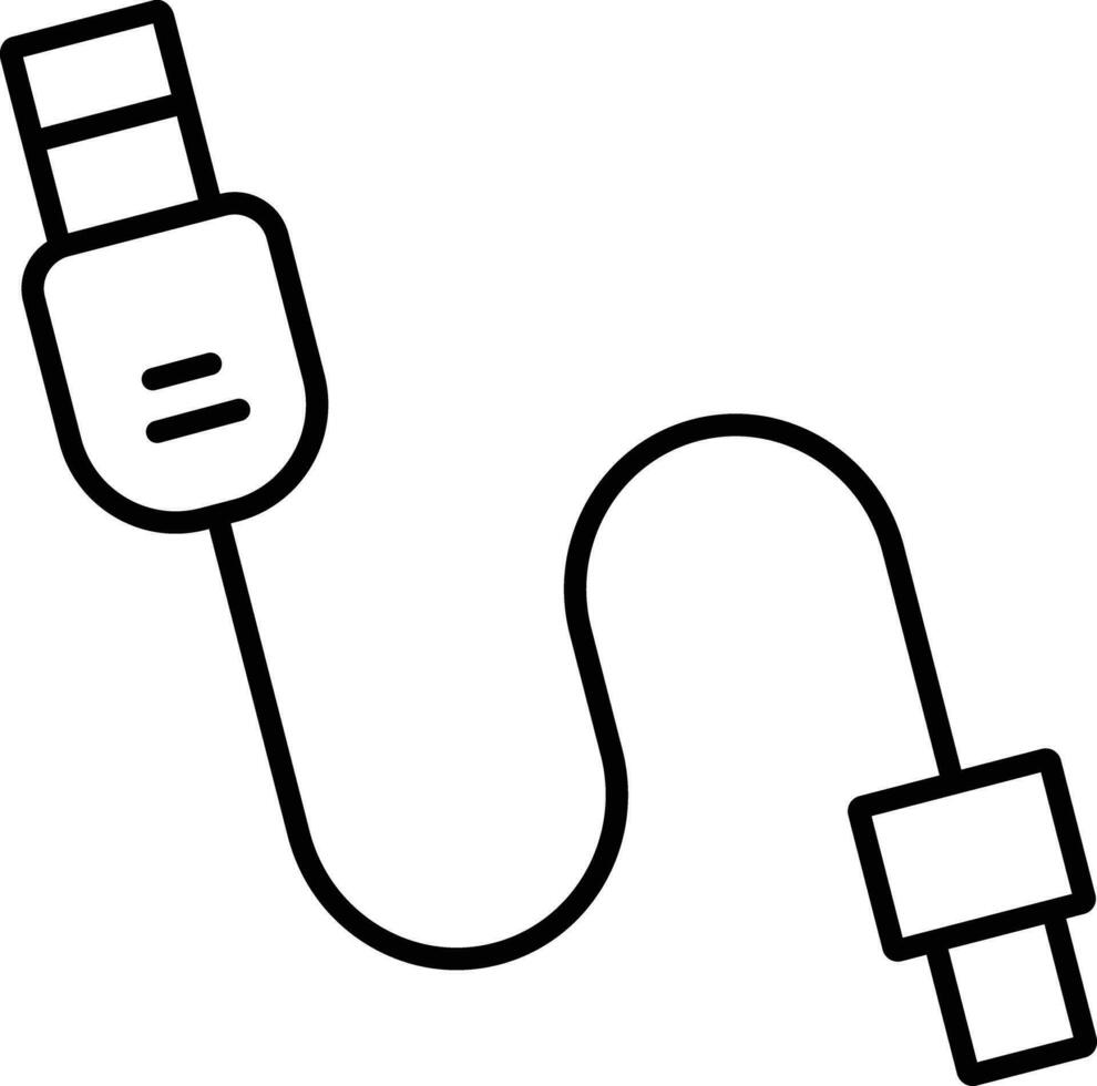 USB cable contorno vector ilustración icono