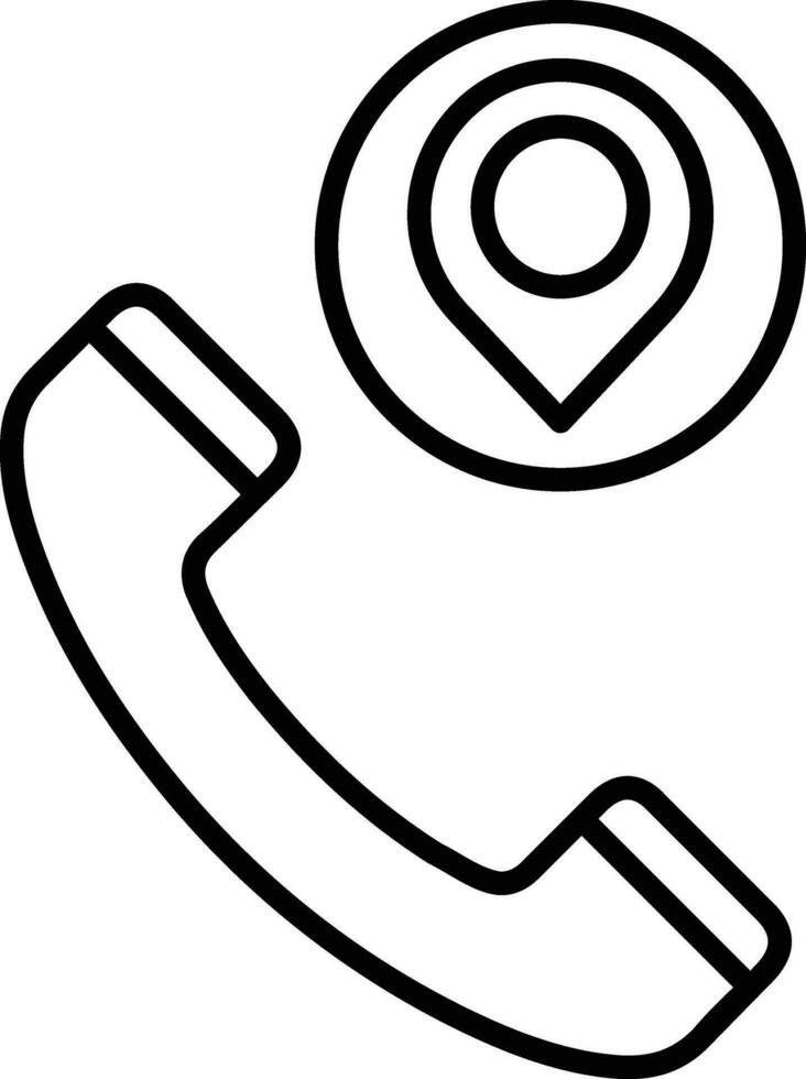 address call Outline vector illustration icon