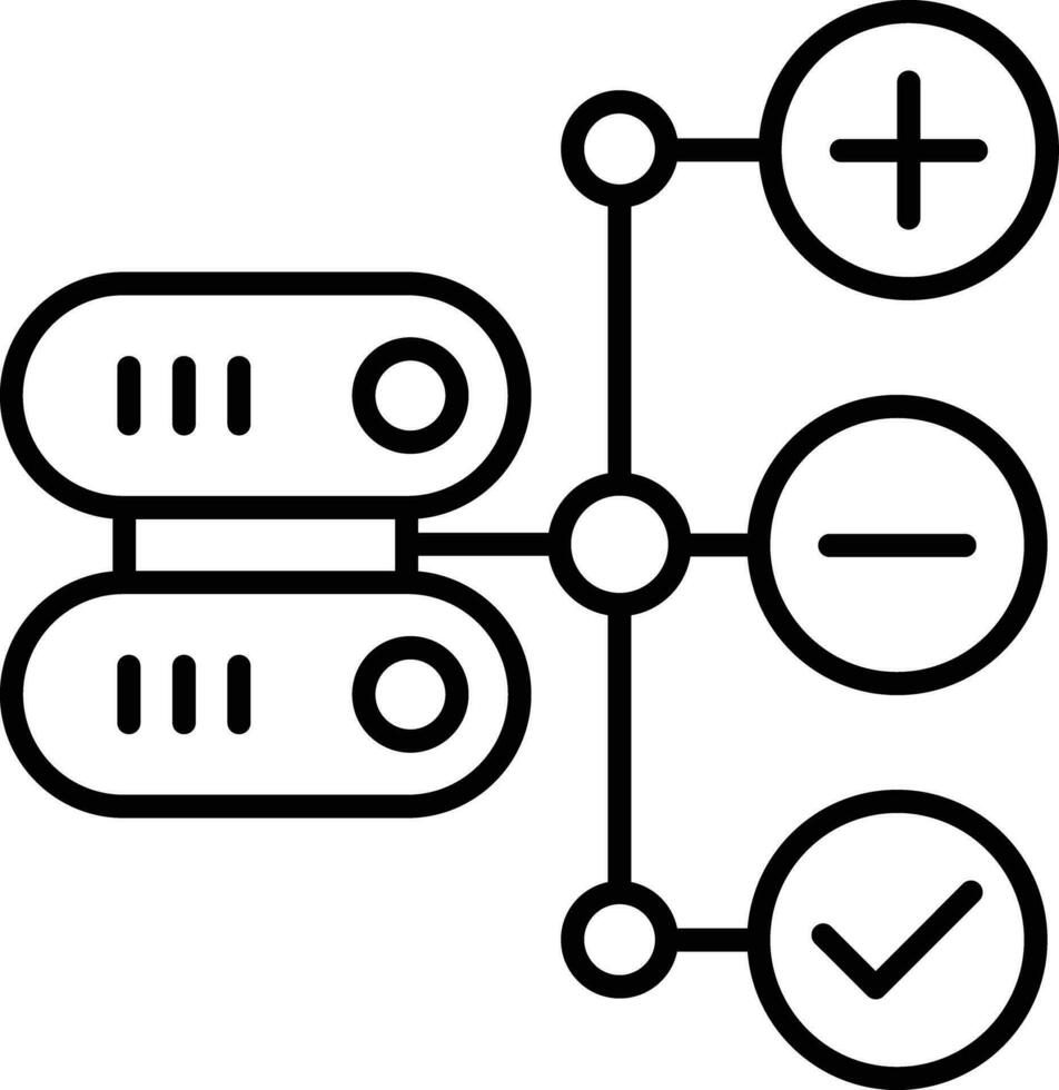 Database modification Outline vector illustration icon