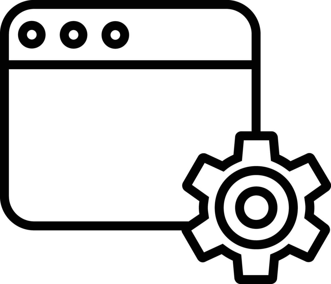 Web setting Outline vector illustration icon