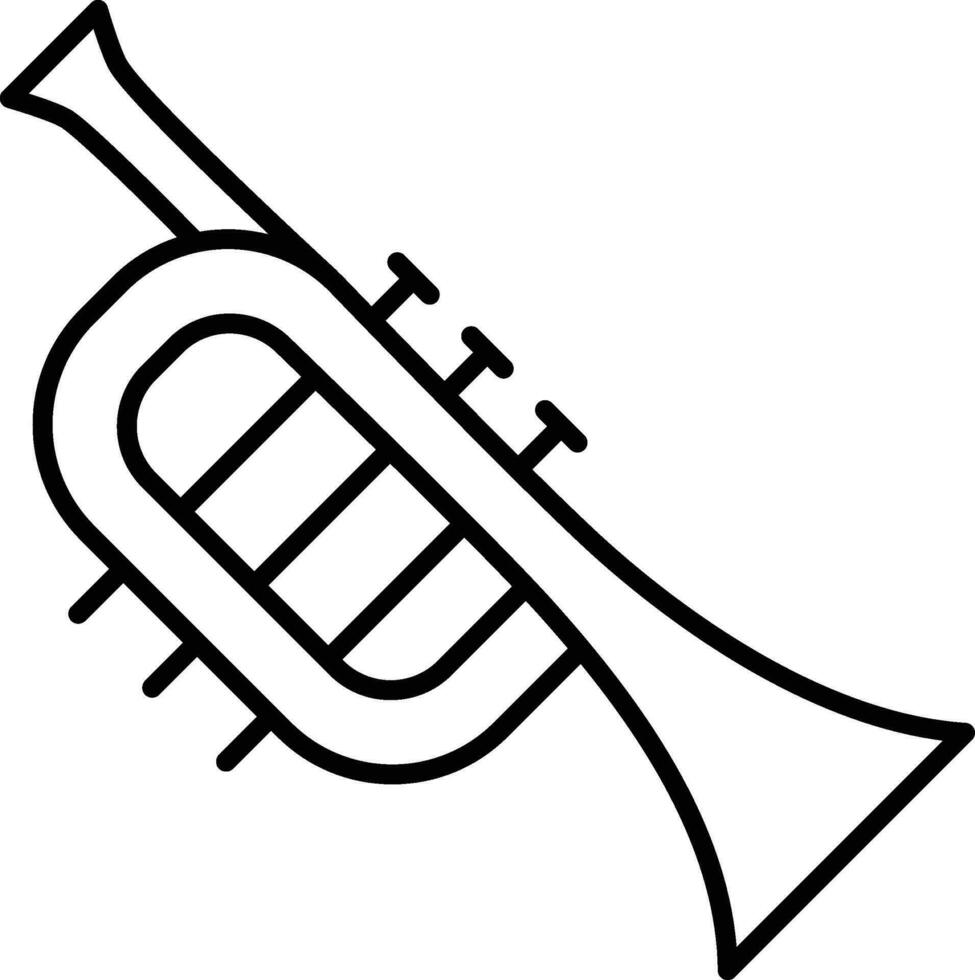 French horn Outline vector illustration icon