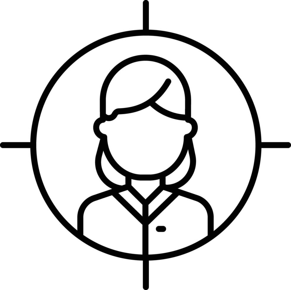 Target user Outline vector illustration icon