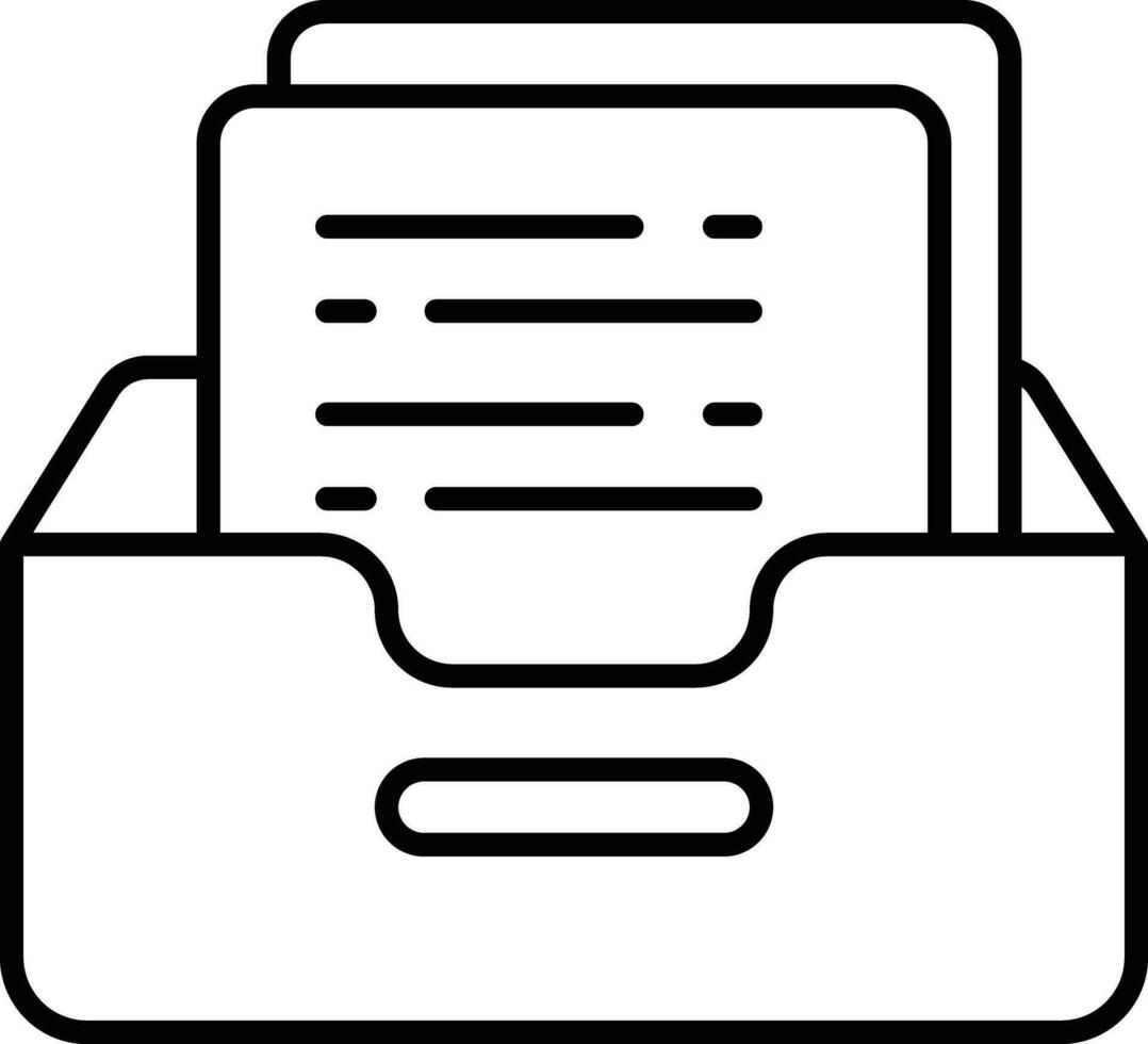 Inbox file Outline vector illustration icon