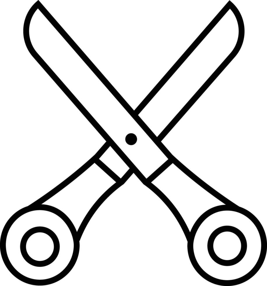 scissors Outline vector illustration icon
