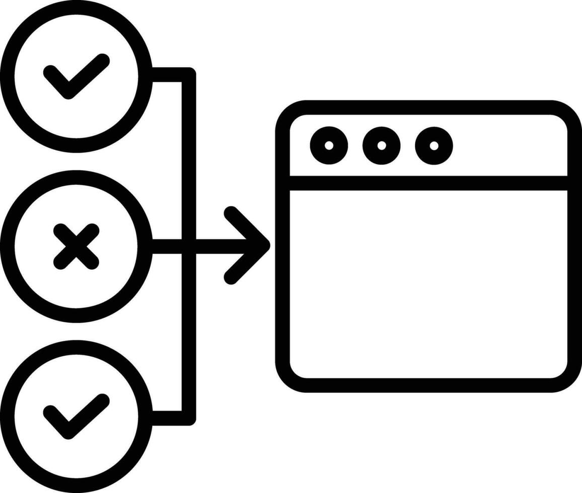 web layout planning Outline vector illustration icon