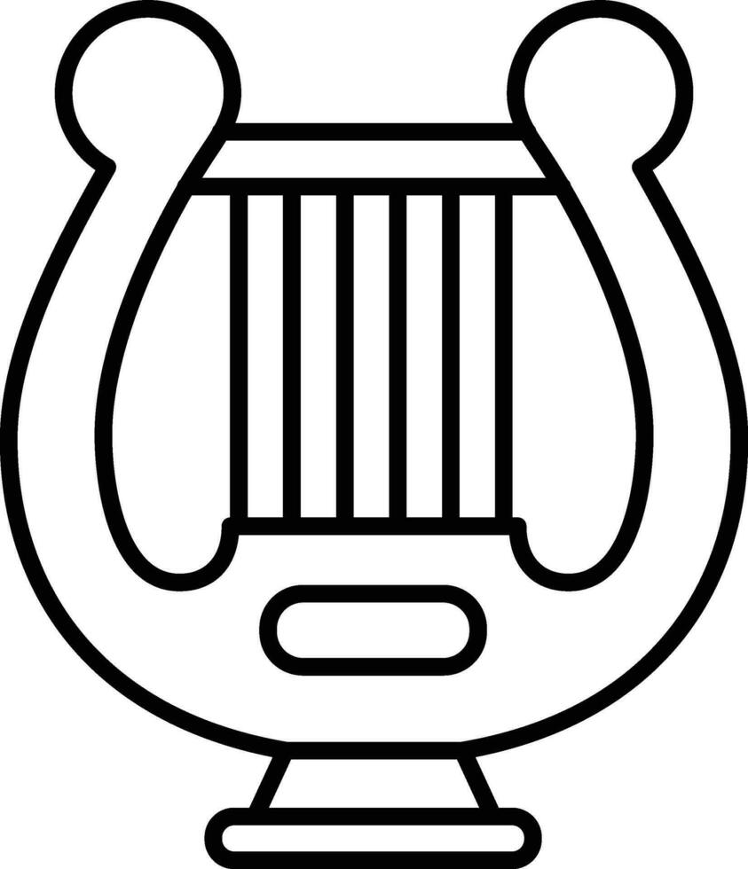 Harp Outline vector illustration icon