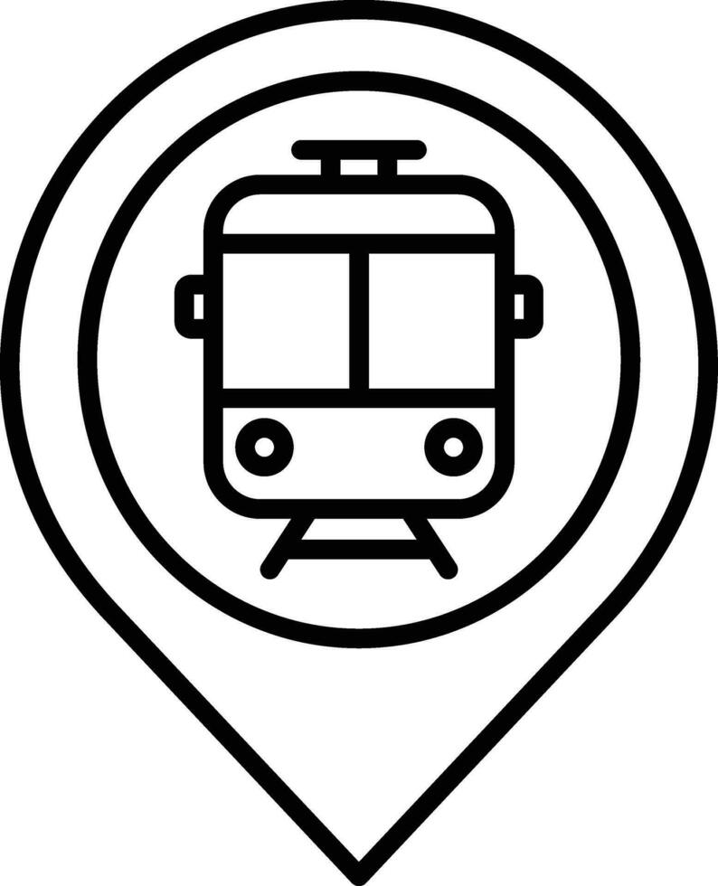 metro location Outline vector illustration icon