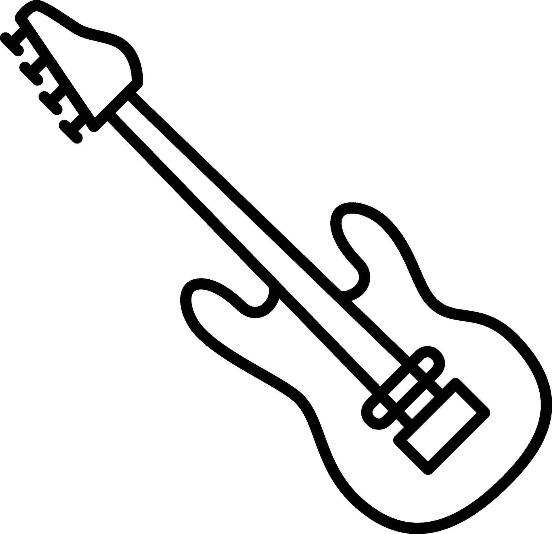 Bass Guitar Outline vector illustration icon 36482084 Vector Art ...