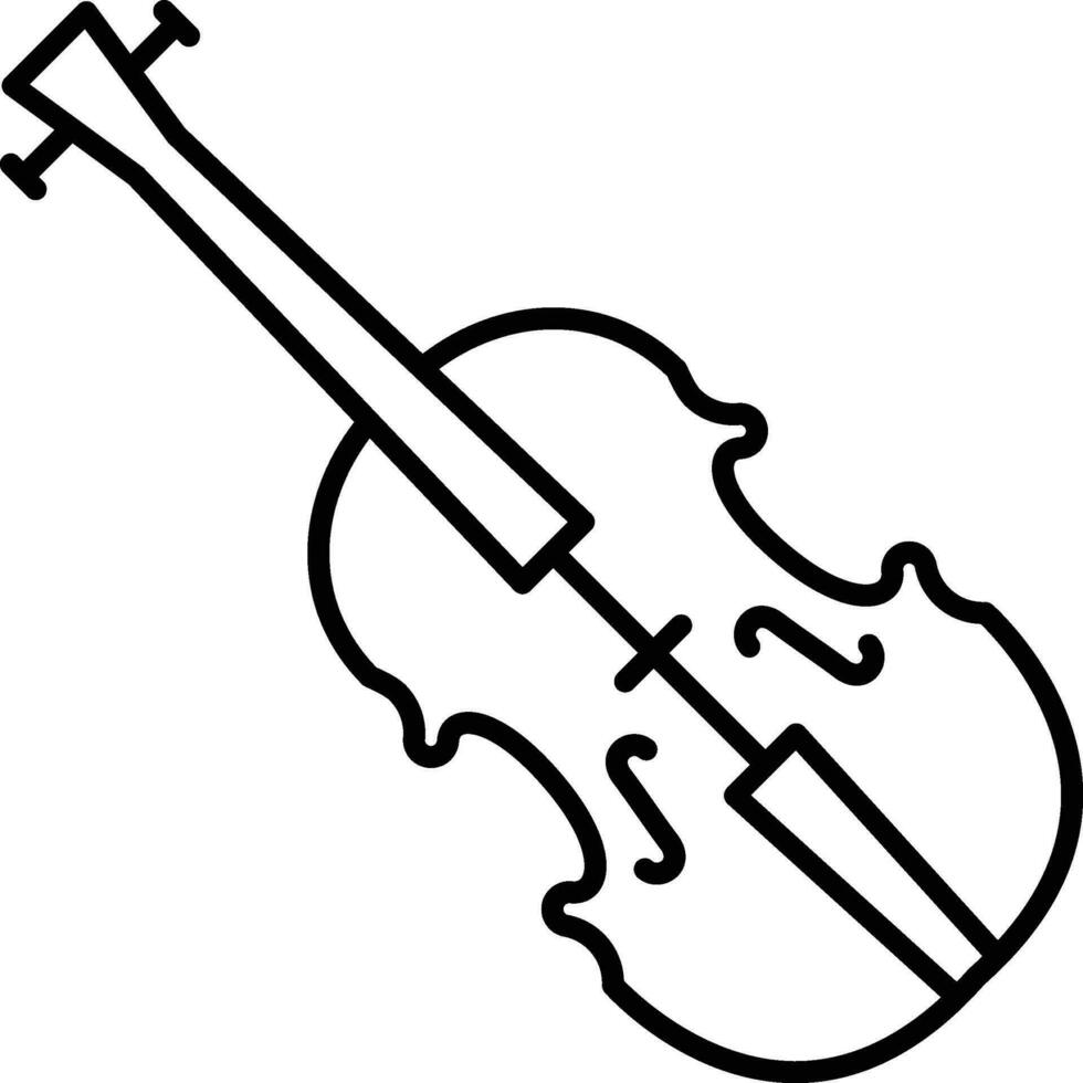 violín contorno vector ilustración icono